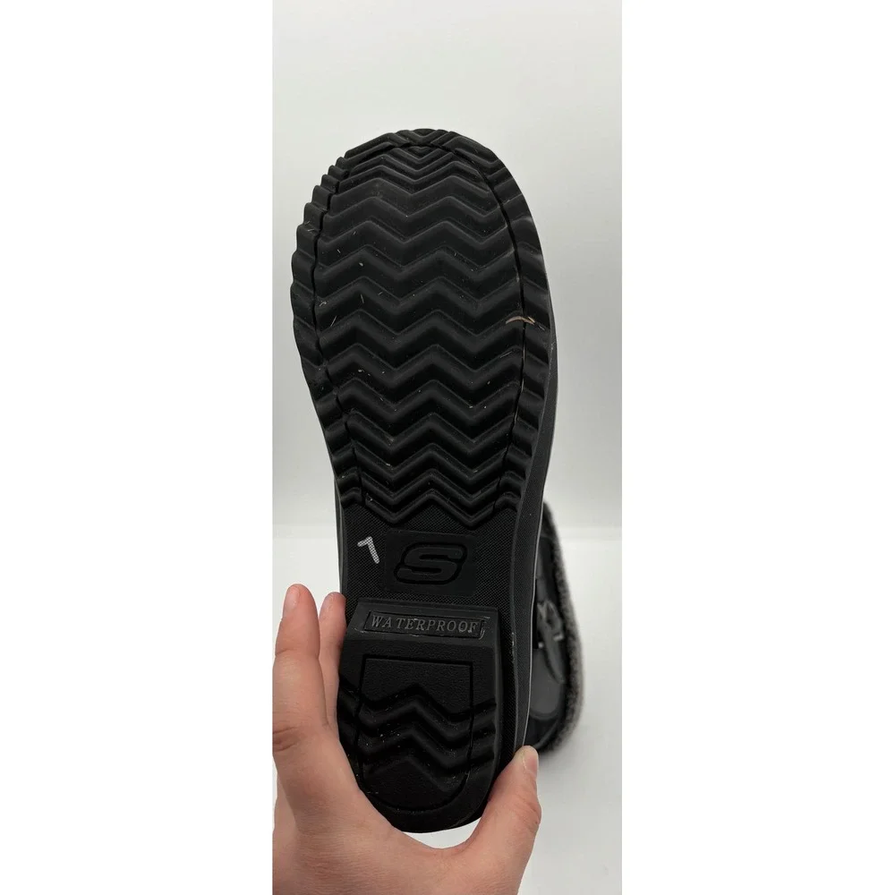 Skechers Outdoor Performance Waterproof‎ Winter Boots Black Faux Fur Womens 7
